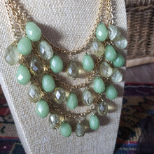 Load image into Gallery viewer, Vintage Tiered Green Bead Necklace
