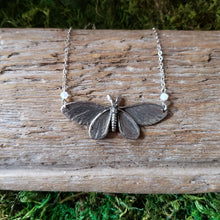 Load image into Gallery viewer, Pewter Moth Necklace
