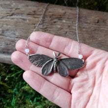 Load image into Gallery viewer, Pewter Moth Necklace
