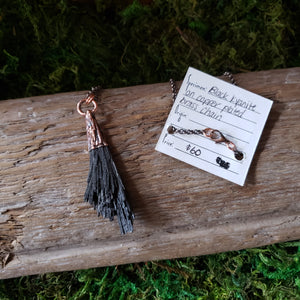 Black Kyanite in Copper Pendant