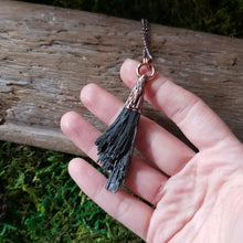 Load image into Gallery viewer, Black Kyanite in Copper Pendant
