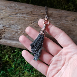 Black Kyanite in Copper Pendant