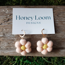 Load image into Gallery viewer, Hand Felted Daisy Earrings
