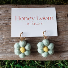 Load image into Gallery viewer, Hand Felted Daisy Earrings
