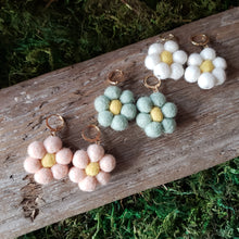 Load image into Gallery viewer, Hand Felted Daisy Earrings
