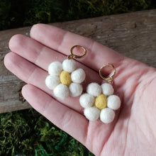 Load image into Gallery viewer, Hand Felted Daisy Earrings
