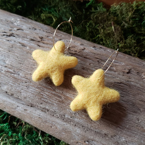 Hand Felted Chunky Star Earrings