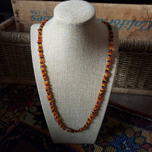 Vintage Orange Pebble Bead Necklace