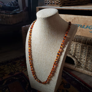 Vintage Orange Pebble Bead Necklace