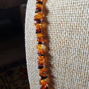 Vintage Orange Pebble Bead Necklace