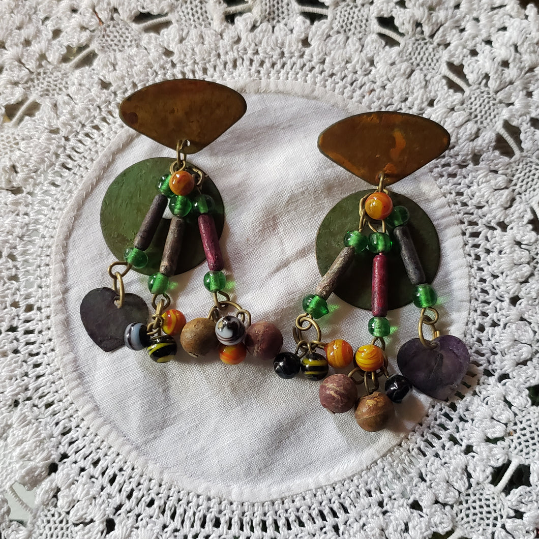 Vintage Metal Assemblage Earrings