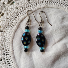 Load image into Gallery viewer, Vintage Blue Beaded Drop Earrings
