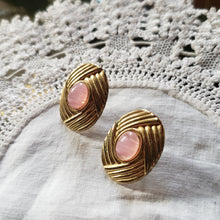 Load image into Gallery viewer, Vintage Pink and Brass Earrings
