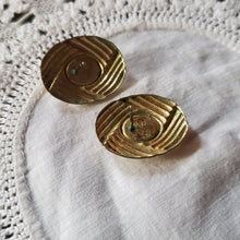 Load image into Gallery viewer, Vintage Pink and Brass Earrings
