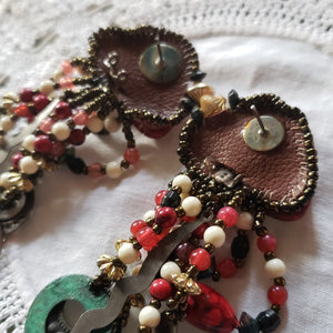 Vintage Beaded Assemblage Earrings