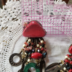 Vintage Beaded Assemblage Earrings