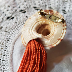 Vintage Seashell Tassel Brooch