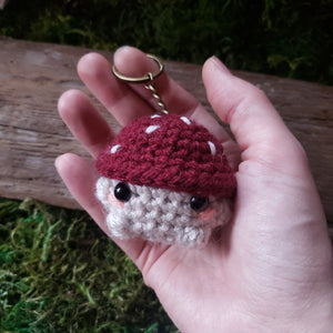 Crochet Mushroom Folk Keychain