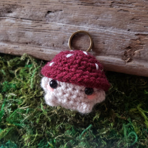 Crochet Mushroom Folk Keychain