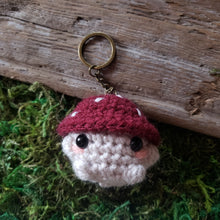 Load image into Gallery viewer, Crochet Mushroom Folk Keychain
