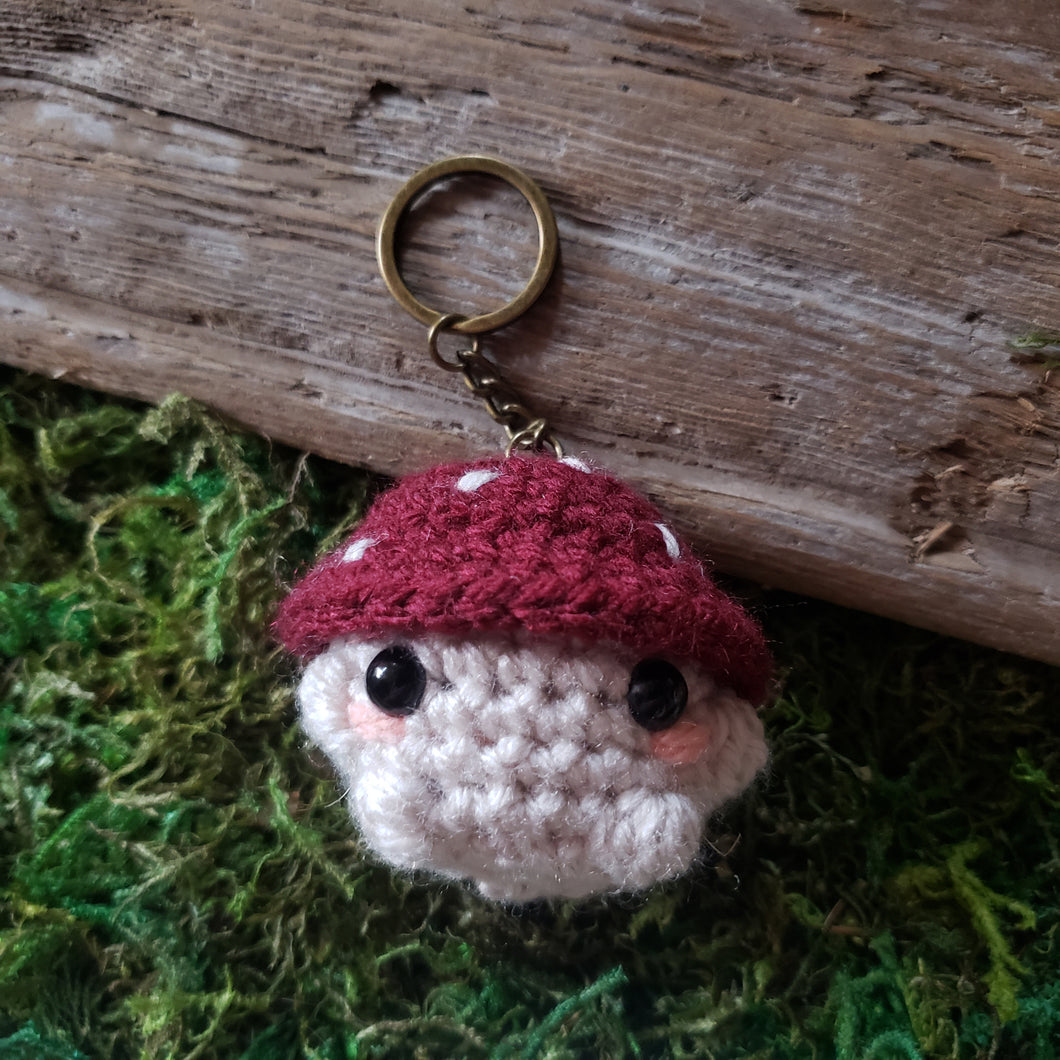 Crochet Mushroom Folk Keychain