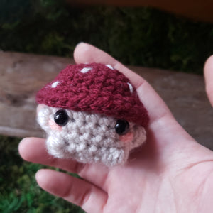 Crochet Mushroom Folk Keychain