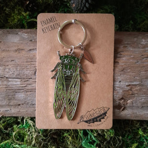 Cicada Metal Keychain