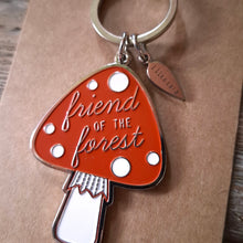 Load image into Gallery viewer, Friend of the Forest Mushroom Metal Keychain
