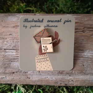 Writing Letters Enamel Pin