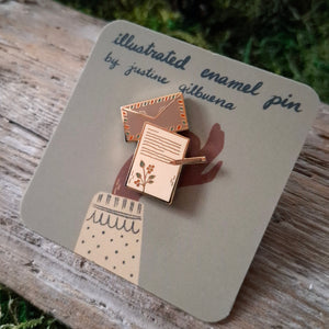 Writing Letters Enamel Pin