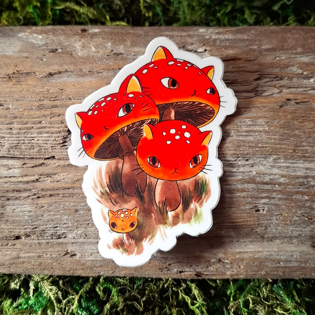 Amanita Meowshrooms Vinyl Sticker