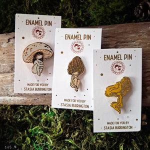 Chanterelle Mushroom Girl Enamel Pin