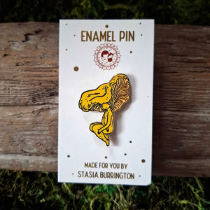 Chanterelle Mushroom Girl Enamel Pin