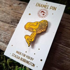 Chanterelle Mushroom Girl Enamel Pin