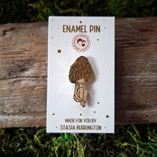 Load image into Gallery viewer, Morel Mushroom Girl Enamel Pin
