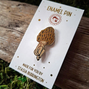 Morel Mushroom Girl Enamel Pin