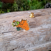 Load image into Gallery viewer, Coffee Cat Enamel Pin
