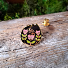 Load image into Gallery viewer, Black Cat Nap Enamel Pin
