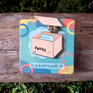 Frog in a Box Enamel Pin