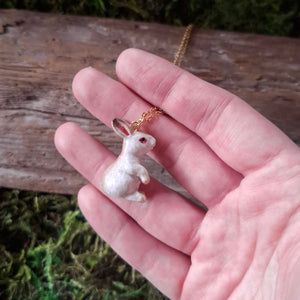 Porcelain White Rabbit Pendant