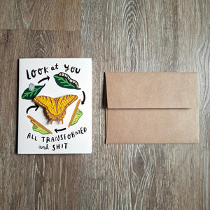 "Look at You" Butterfly Wooden Magnet + Greeting Card