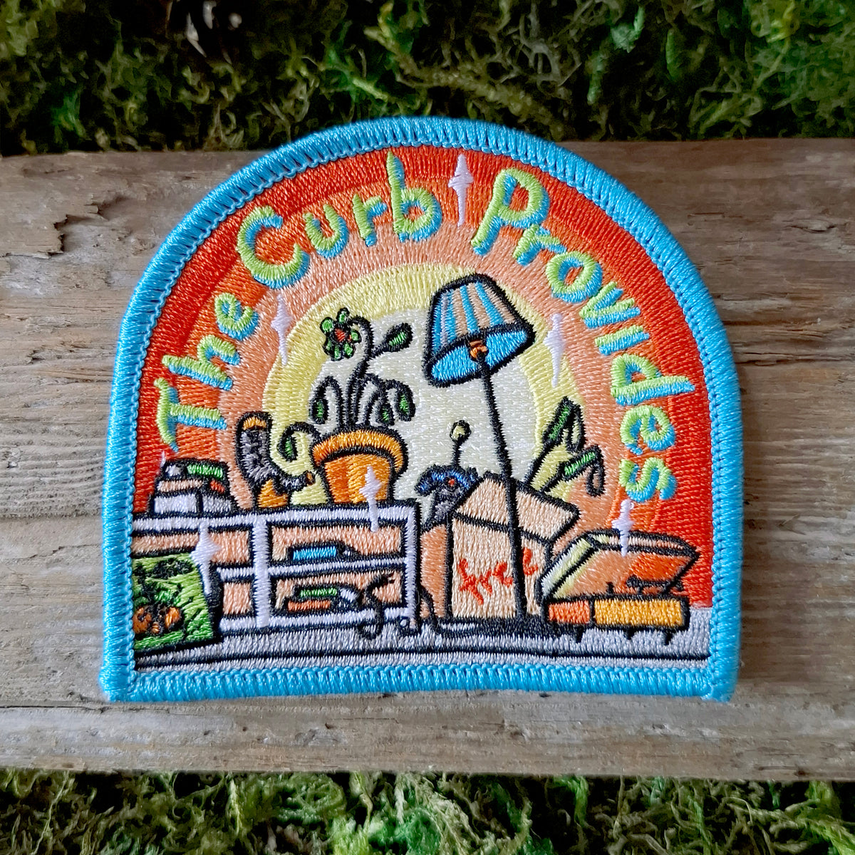 The Curb Provides - Embroidered Iron-on Patch with Merrowed Border ...