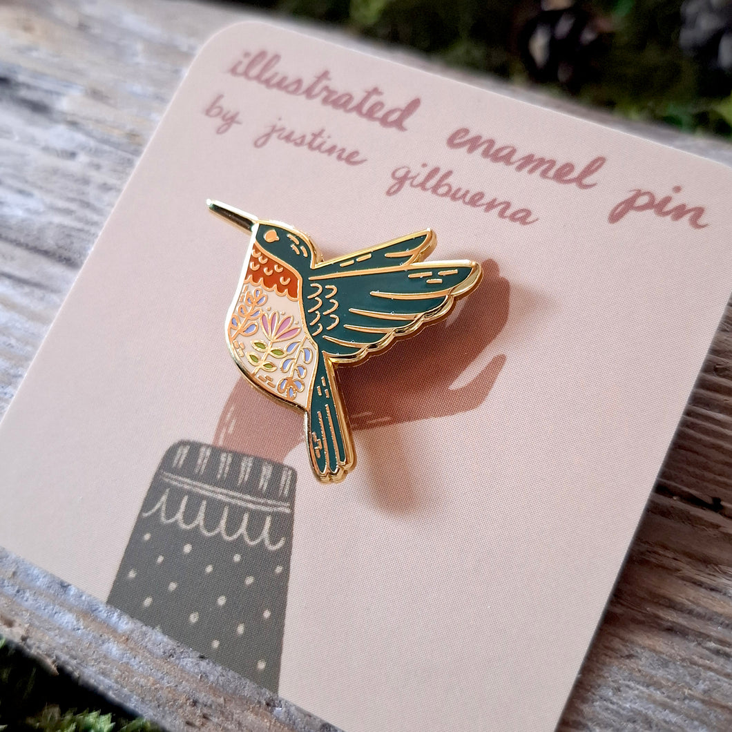 Hummingbird Enamel Pin