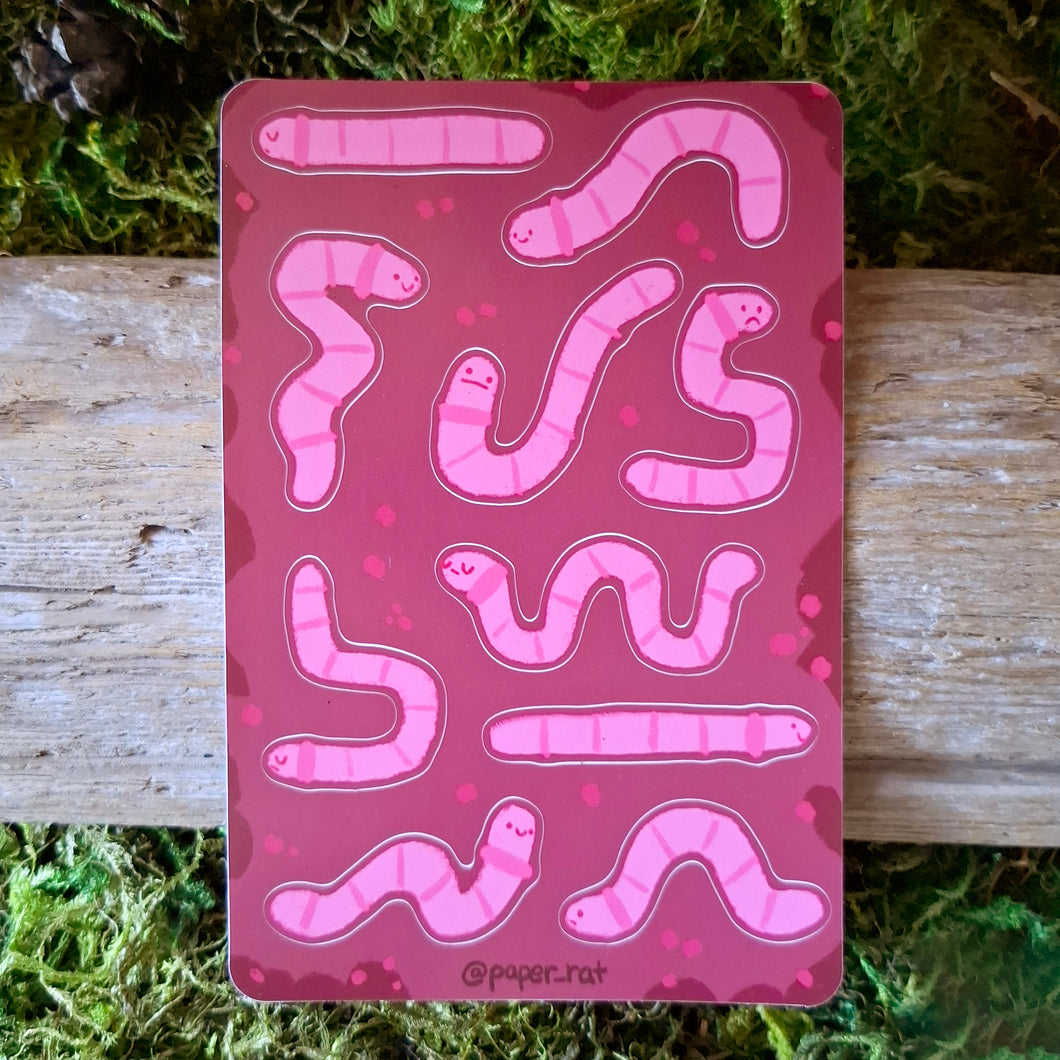 Silly Worms Sticker Vinyl Sheet