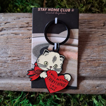 Load image into Gallery viewer, &quot;Destroy &lt;3&quot; Cat Keychain
