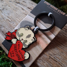 Load image into Gallery viewer, &quot;Destroy &lt;3&quot; Cat Keychain
