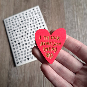 "I Think About You Every Day" Wooden Magnet + Greeting Card