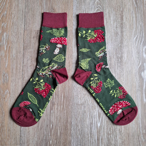 Forest Dweller Frog & Mushroom Socks