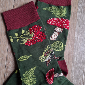 Forest Dweller Frog & Mushroom Socks