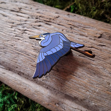 Load image into Gallery viewer, Great Blue Heron Enamel Pin
